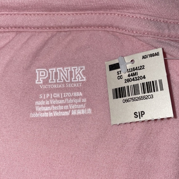 New Victoria's Secret Pink Short Sleeve Heart Printed Crop Top - Picture 5 of 11